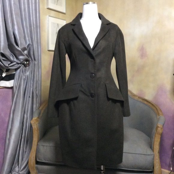 RARE! Rose A Pois NWOT gray structured wool coat, size 42 - Picture 2 of 10